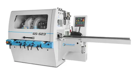 Nöbelpür GS-523 fourside planer moulder machine with control panel and extended outfeed table