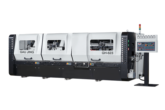 Gau Jing GH-623 moulder machine with three enclosed machining heads and a side-mounted control panel