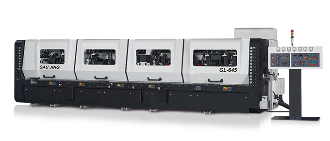 Gau Jing GL-645 planing moulder machine with four workstations and a side control panel