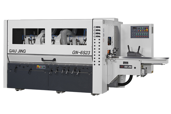 Gau Jing GN-6S23 industrial planer machine with control panel and feed table on white background